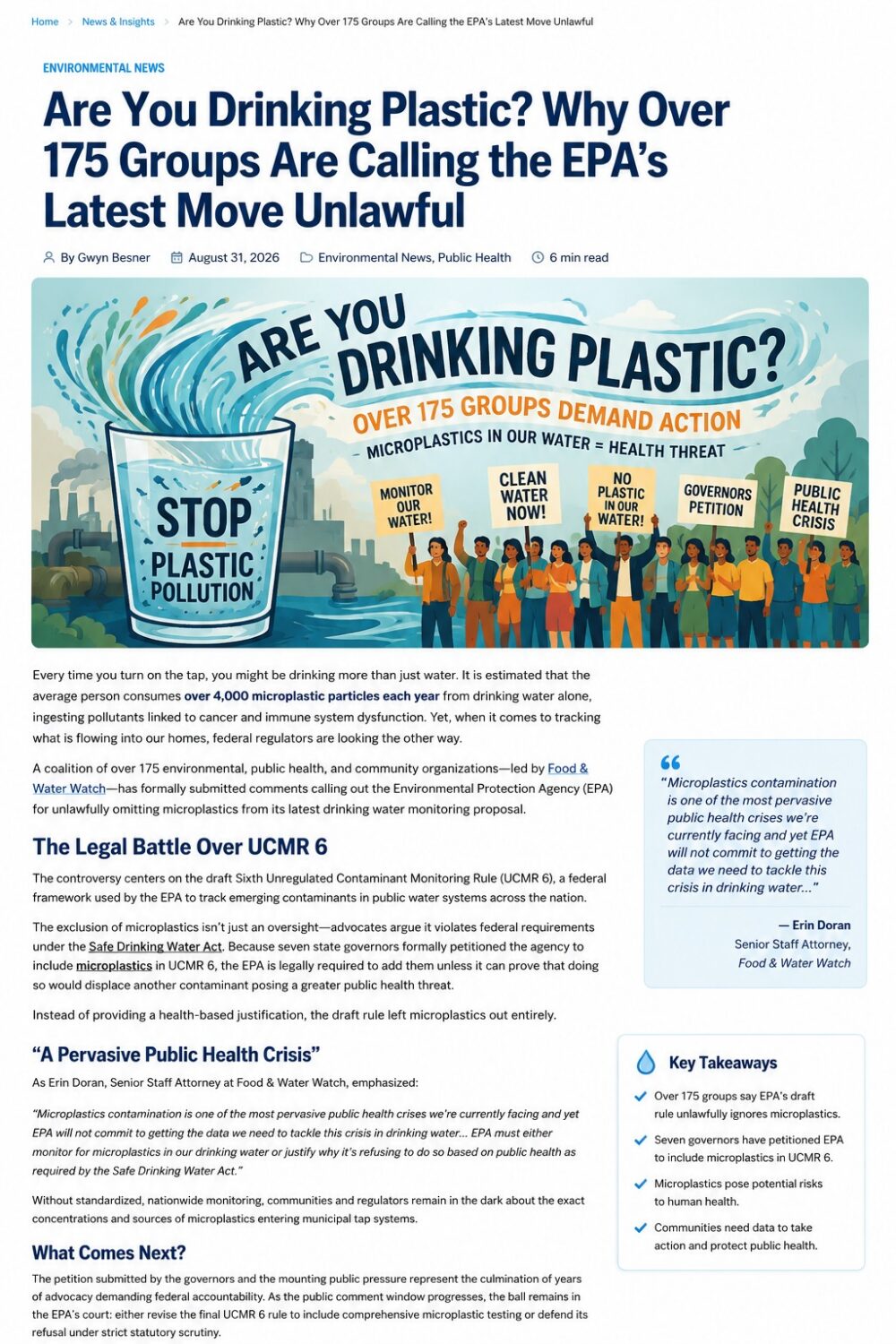 Microplastics in drinking water and the fight for clean water